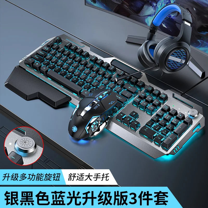 104 Key Ultra Compact Wired Keyboard Electronic Sports Game, Ergonomic Mechanical Feel, Office Computer Specific Mouse