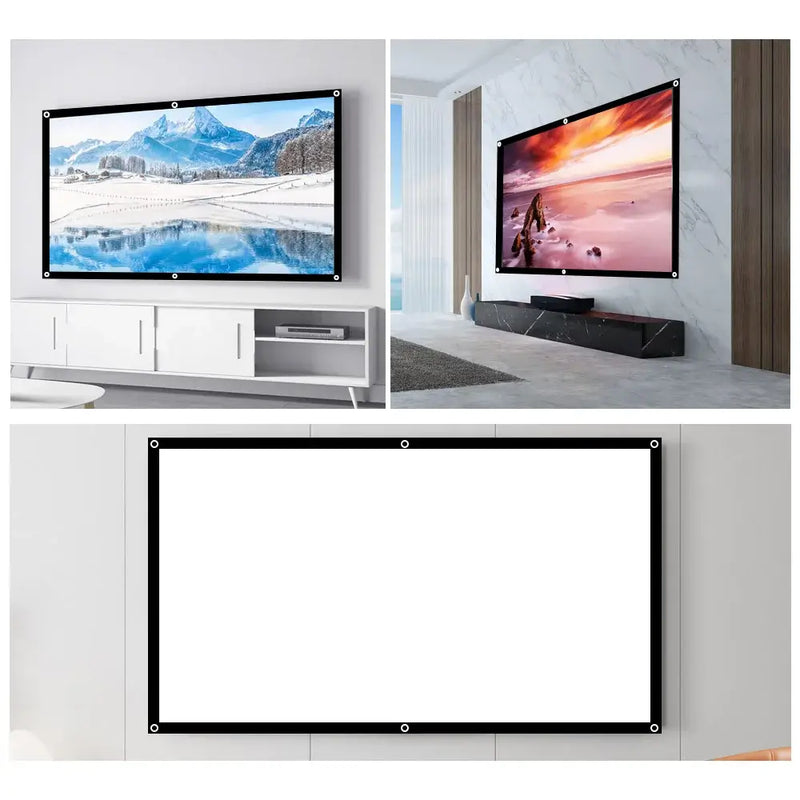 4K 8K 16:9 60 84 100 120 150 Inch Projector Screen 100inch Curtain Projection Screen 3D Film Portable Wall Mounted Projecting
