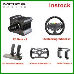 MOZA Racing R5 Direct Drive Wheel Base 5.5 N·m Peak Torque APP Cloud Control with Steering Wheel ,Pedals,Table Clamp