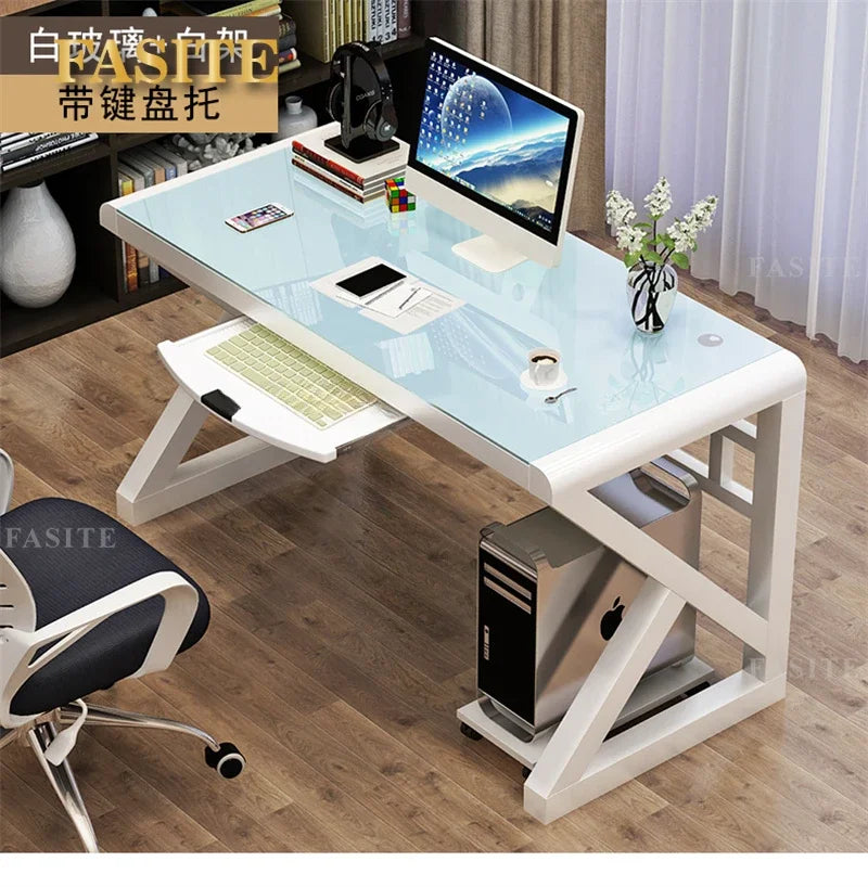 Modern Tempered Glass Tables For Office Furniture Computer desk Tables Light Luxury Gaming Table