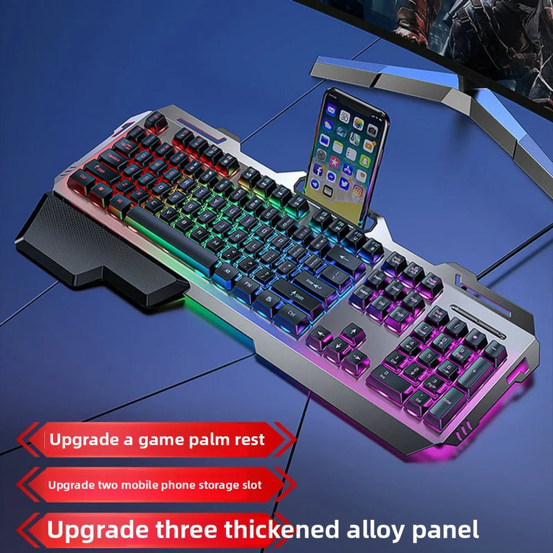 104 Key Ultra Compact Wired Keyboard Electronic Sports Game, Ergonomic Mechanical Feel, Office Computer Specific Mouse