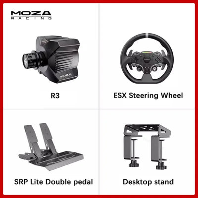MOZA Racing R3 3.9Nm Direct Drive Wheel Base with ESX Steering Wheel and Pedals for Xbox