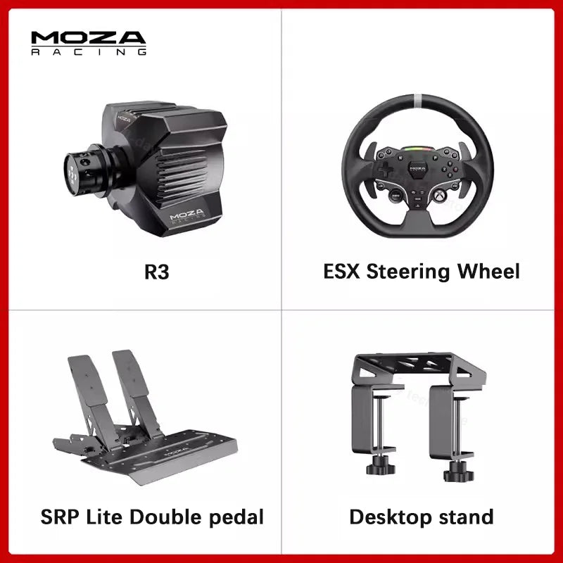 MOZA Racing R3 3.9Nm Direct Drive Wheel Base with ESX Steering Wheel and Pedals for Xbox