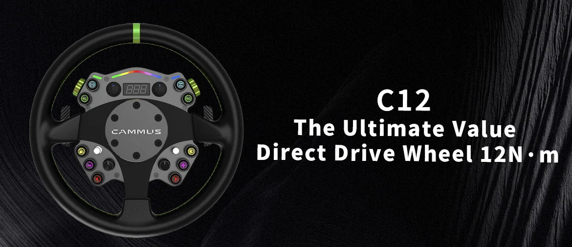 CAMMUS C12 with LC100 pedals kit C12 Direct Drive Steering Wheel Global First includes two T-shaped base flanges