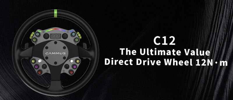 CAMMUS C12 with LC100 pedals kit C12 Direct Drive Steering Wheel Global First includes two T-shaped base flanges
