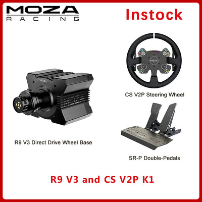 MOZA Racing R9 V3 Direct Drive Wheel Base / CS V2P Steering Wheel / FSR2 Formula Steering Wheel / SR-P Pedals