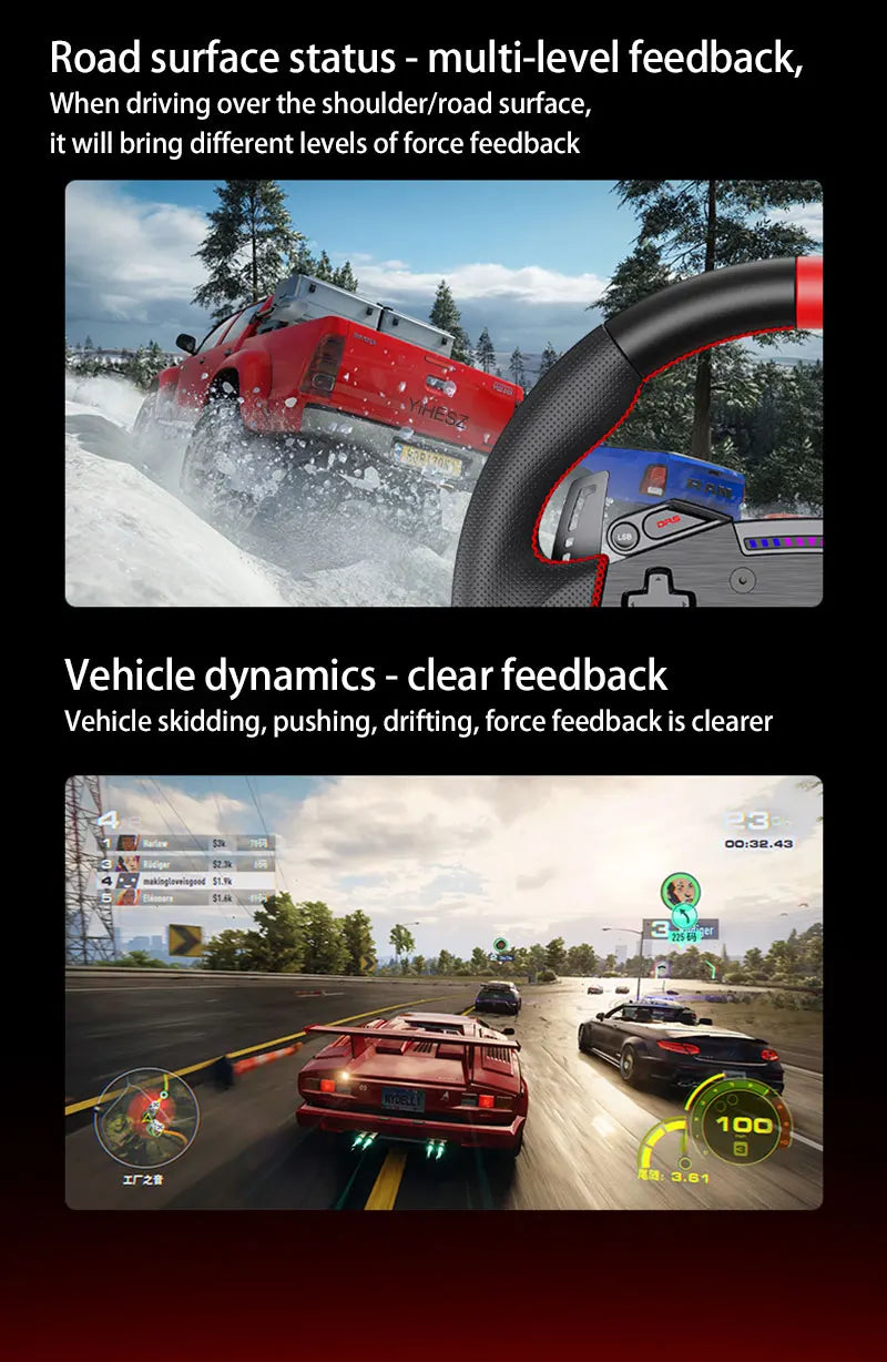 PXN V4D Bundle Racing Wheel 4Nm Force Feedback Simulator Gaming Steering Wheel PXN VD Series Direct Drive Servo Motor For PC