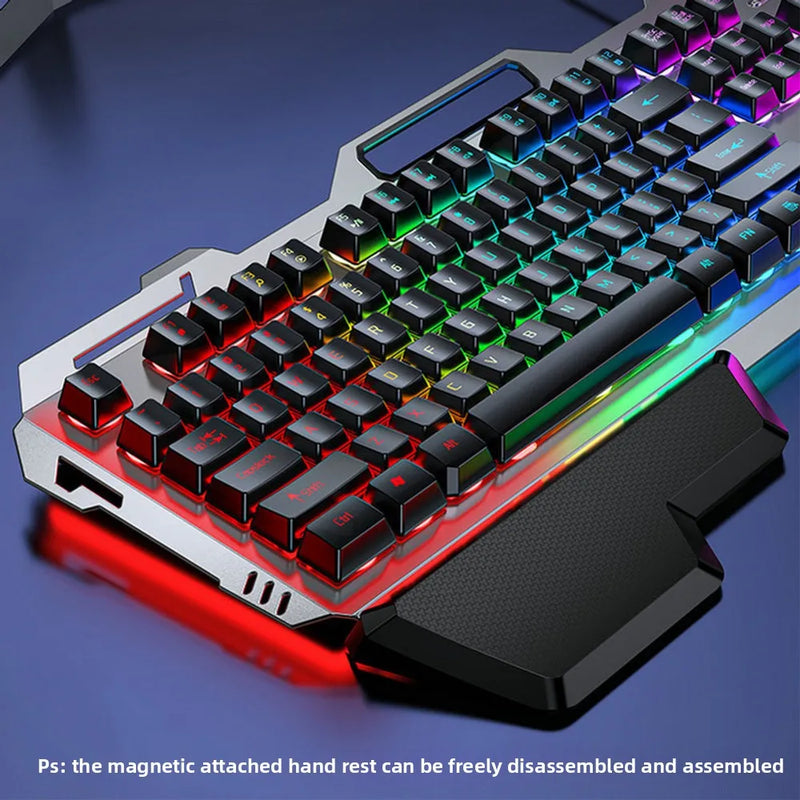 104 Key Ultra Compact Wired Keyboard Electronic Sports Game, Ergonomic Mechanical Feel, Office Computer Specific Mouse