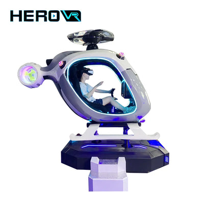 Indoor Playground Motion Flight Simulator Self Driving VR Helicopter Simulator Cockpit