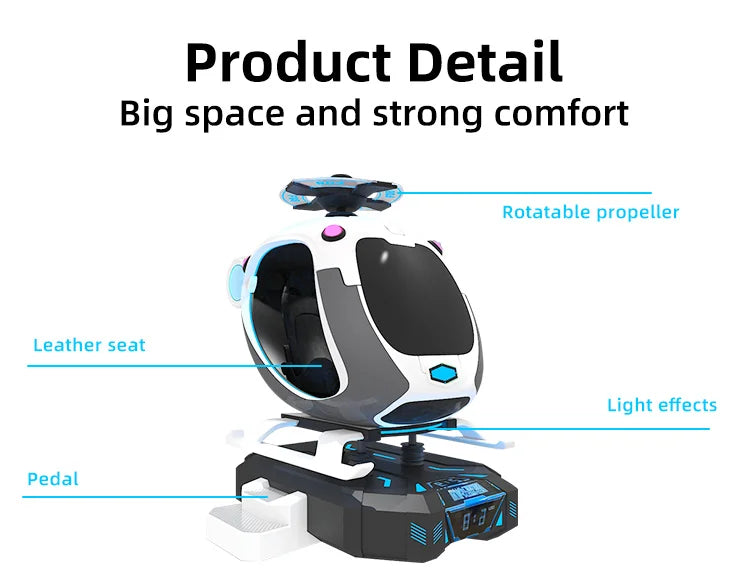Indoor Playground Motion Flight Simulator Self Driving VR Helicopter Simulator Cockpit