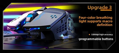 104 Key Ultra Compact Wired Keyboard Electronic Sports Game, Ergonomic Mechanical Feel, Office Computer Specific Mouse