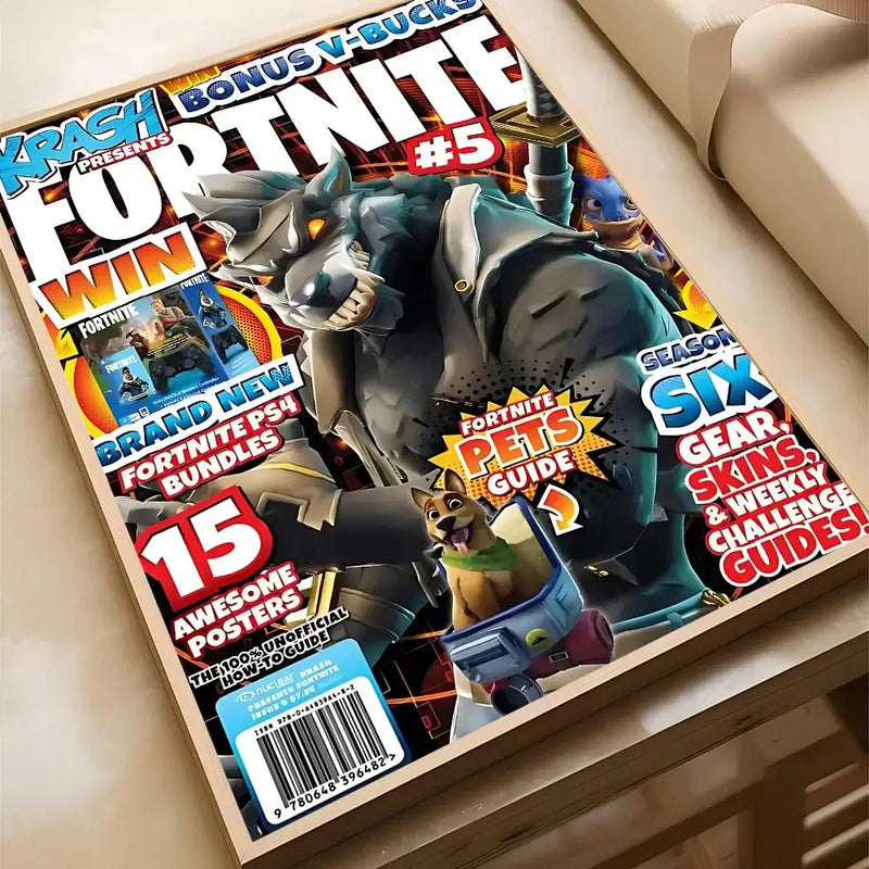 Fortnite magazine cover featuring unique artwork, gaming tips, and character guides, perfect for fans of F-Fortnites.