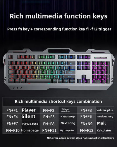 104 Key Ultra Compact Wired Keyboard Electronic Sports Game, Ergonomic Mechanical Feel, Office Computer Specific Mouse