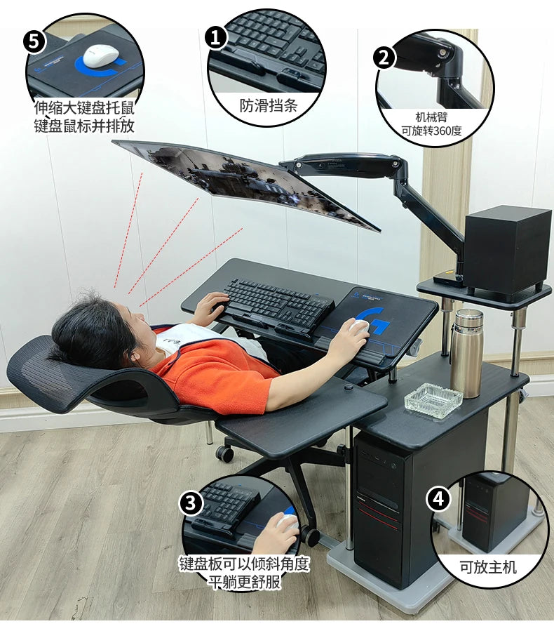 Bedside table Desktop space capsule E-sports table Bedside  Robotic arm  Lazy cockpit suspension bracket
