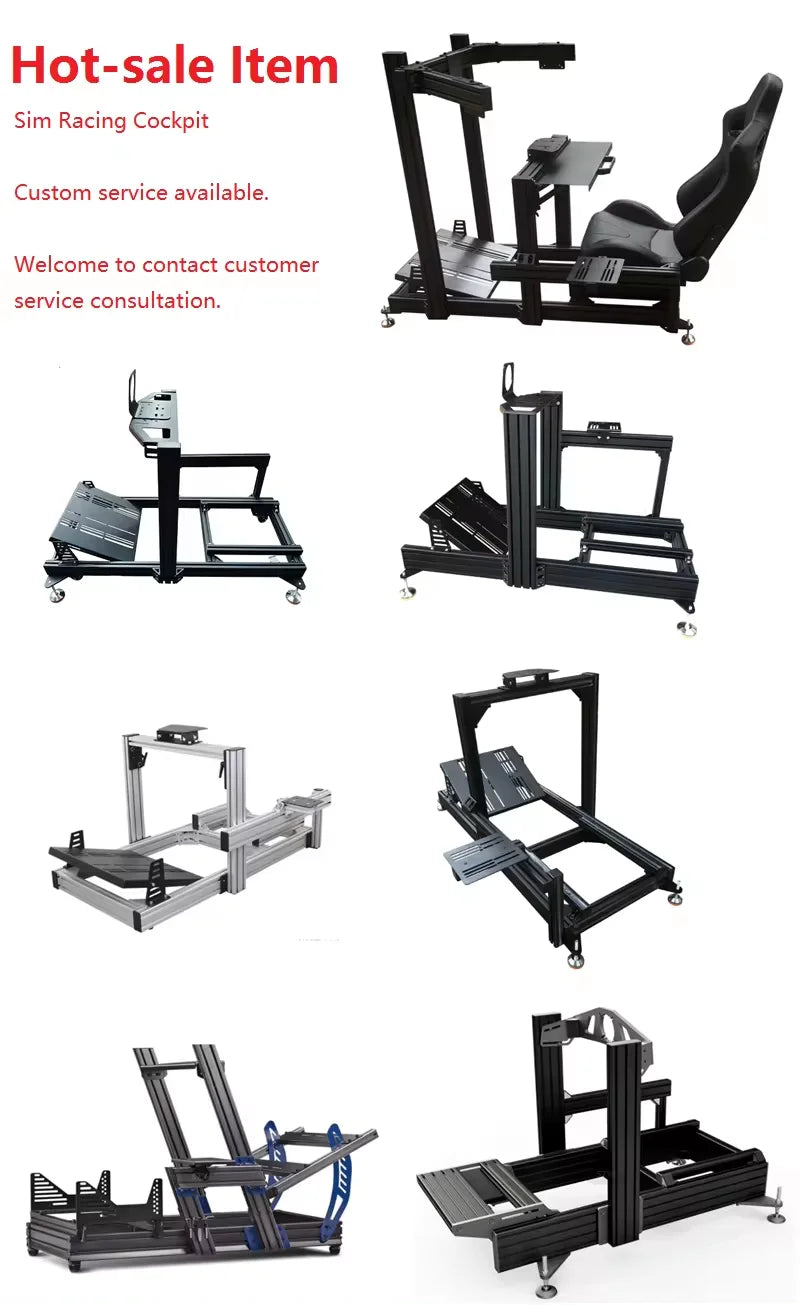 Play Game Racing Cockpit Emulator Seat Car Driving Racing Simulation Cockpit Simulation Rig Cockpit by Extruded Aluminum