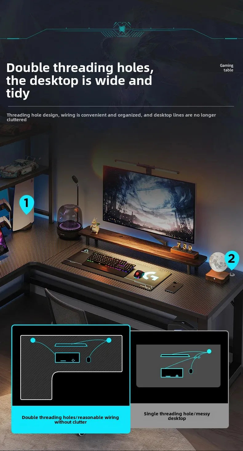 Gaming Desks, Writing Desk, Double Table, Family Bookcase Combination, Bedroom Study E-sports Room Use