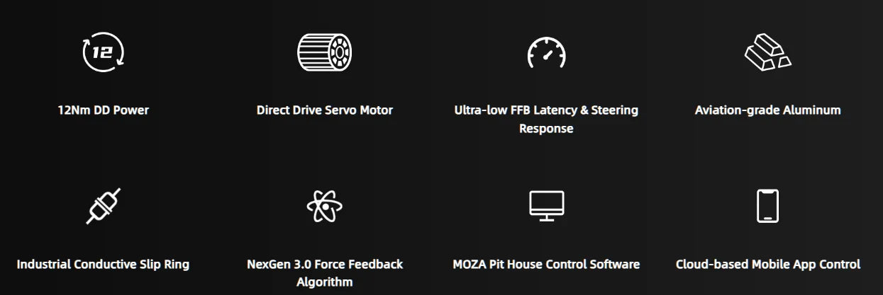 .MOZA Racing GS V2P GT Wheel A full featured 300mm sim wheel with R9 V3 / R12 V2 Direct Drive Wheel Base