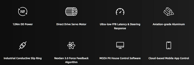 .MOZA Racing GS V2P GT Wheel A full featured 300mm sim wheel with R9 V3 / R12 V2 Direct Drive Wheel Base