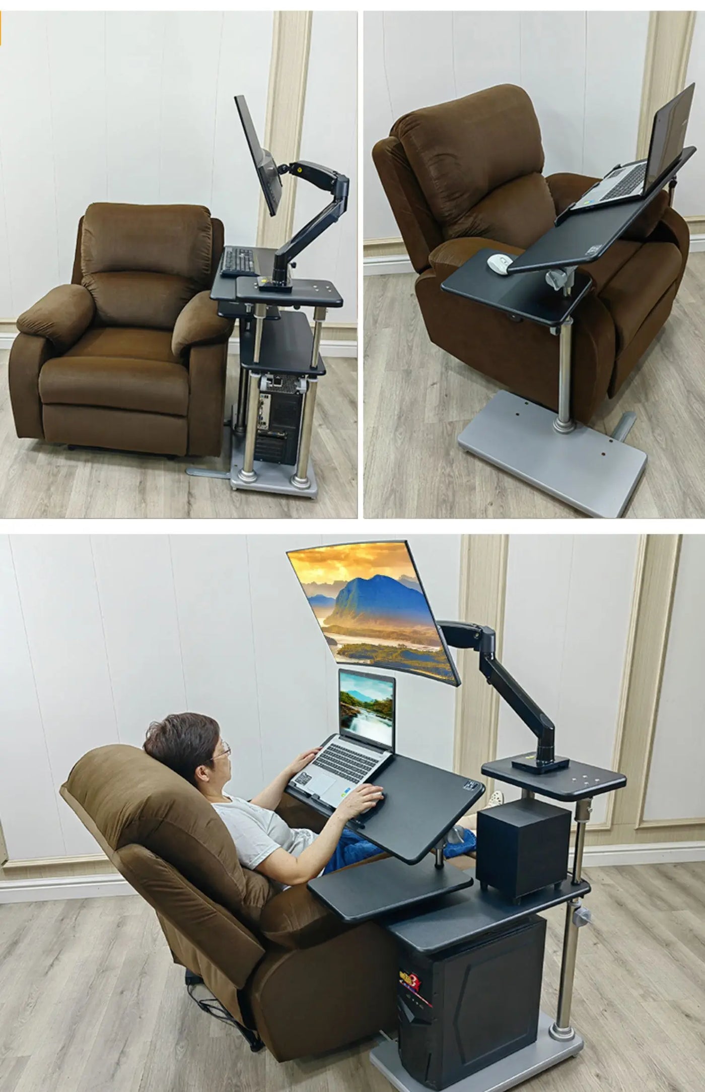 Bedside table Desktop space capsule E-sports table Bedside  Robotic arm  Lazy cockpit suspension bracket
