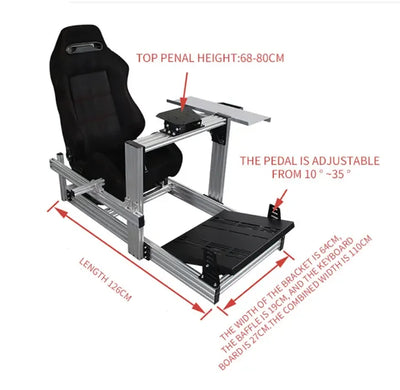 Play Game Racing Cockpit Emulator Seat Car Driving Racing Simulation Cockpit Simulation Rig Cockpit by Extruded Aluminum