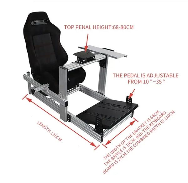 Play Game Racing Cockpit Emulator Seat Car Driving Racing Simulation Cockpit Simulation Rig Cockpit by Extruded Aluminum