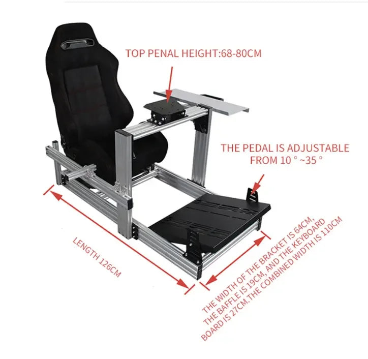 Play Game Racing Cockpit Emulator Seat Car Driving Racing Simulation Cockpit Simulation Rig Cockpit by Extruded Aluminum