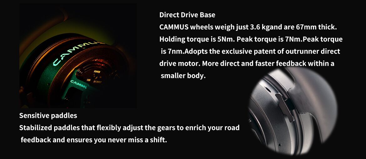 CAMMUS C5 Direct Drive Steering Wheel Global First includes two T-shaped base flanges