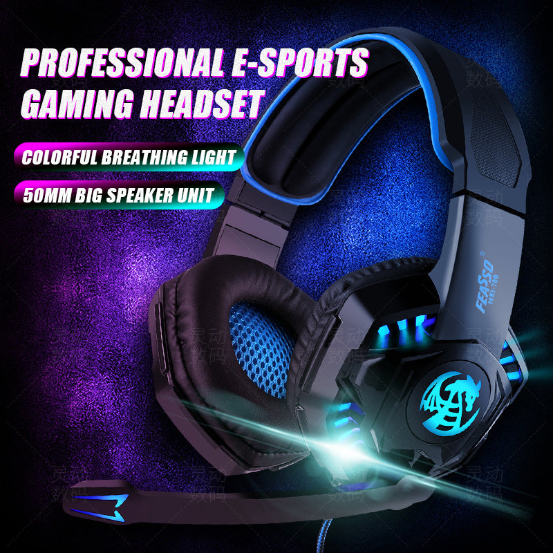 Explosion Crack Illuminant Keyboard Mouse Headset Four-piece Set