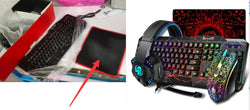 Explosion Crack Illuminant Keyboard Mouse Headset Four-piece Set