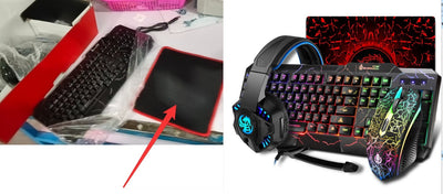 Explosion Crack Illuminant Keyboard Mouse Headset Four-piece Set