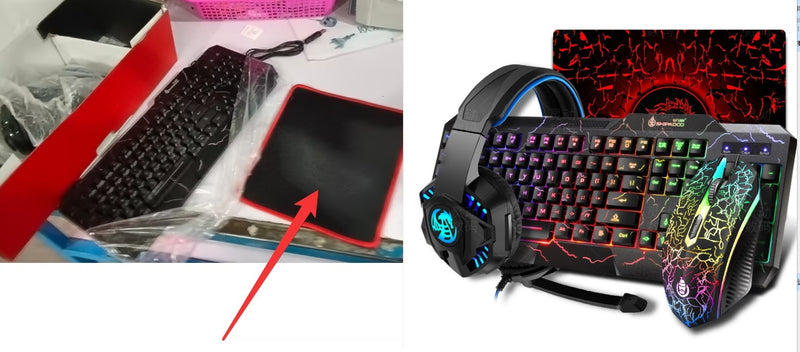 Explosion Crack Illuminant Keyboard Mouse Headset Four-piece Set